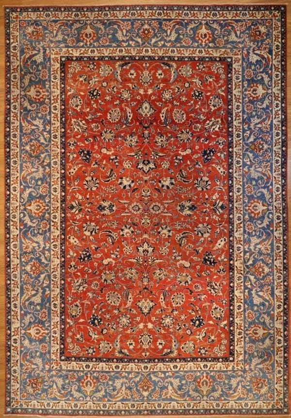 Discover this Antique Persian Isfahan rug at Palm Beach Rug Gallery—fine wool & craftsmanship, perfect for South Florida luxury interiors.