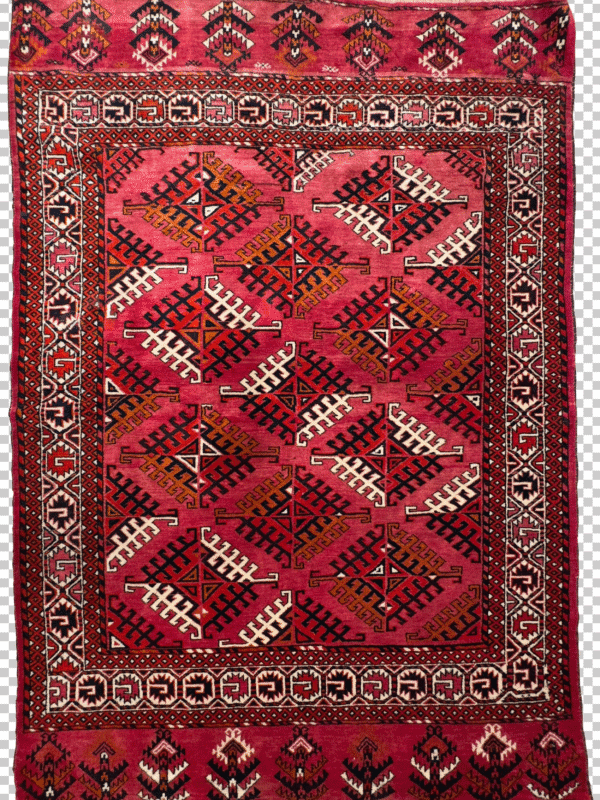 Antique Turkmen Yamut Buhara Rug Circa 1910